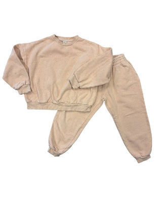 Rylee + Cru Pink Speckle Sweatshirt and Sweatpant Set - Some Subtle Marks, Reflected in Price, 8-9 years