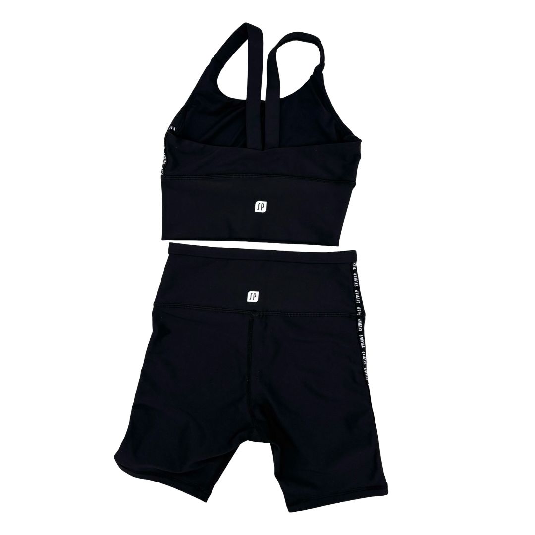 Sylvia P black tank/short set, 8 years