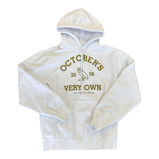 OVO White w/gold Collegiate Hoodie, Men’s small