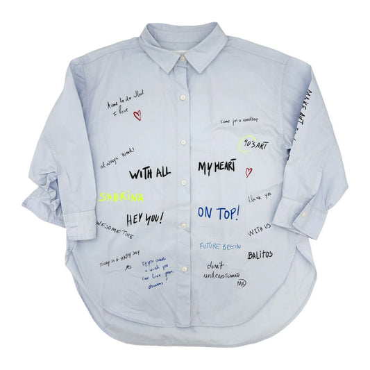 Zara blue shirt w/graffiti, 8 years