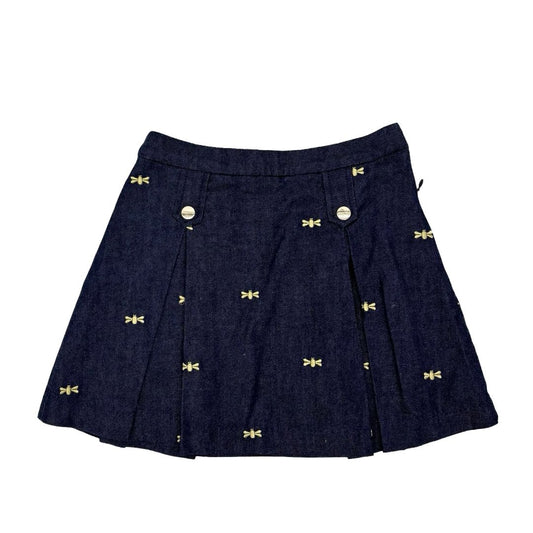 Jacadi denim w/gold bees skirt, 8 years