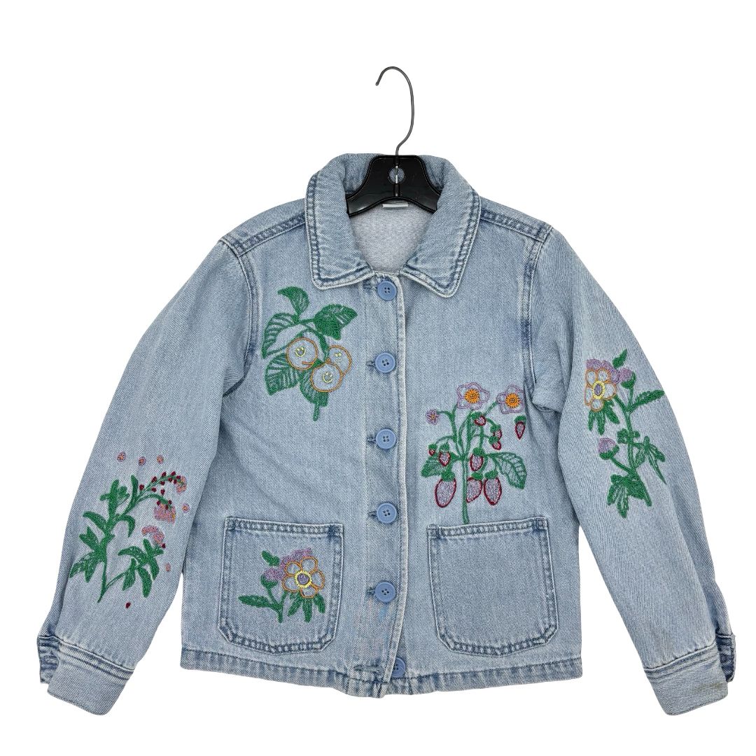 Stella McCartney denim jacket w/floral applique , 8 years