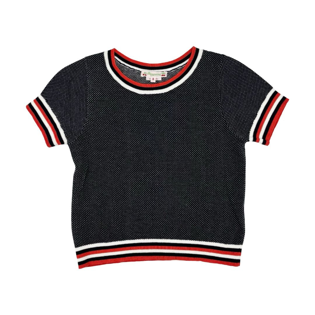 Bonpoint navy w/red accent tshirt sweater, 8 years