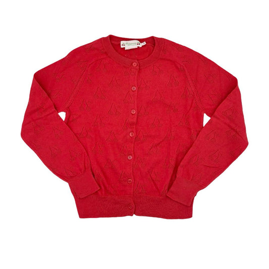 Bonpoint red chery eyelet sweater, 8 years