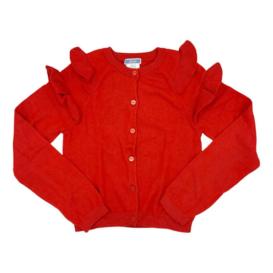 Jacadi orange sweater w/frills, 8 years