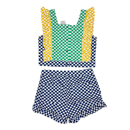 Stella McCartney red/yellow/blue gingham set, 8 years