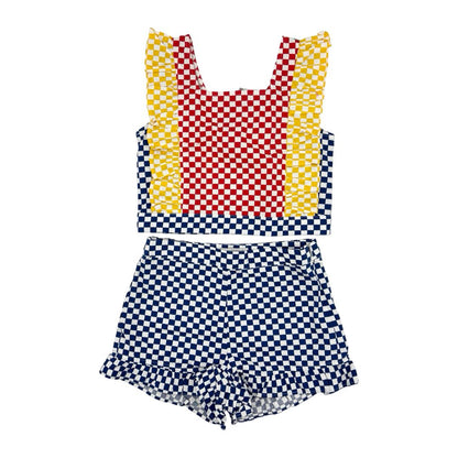 Stella McCartney red/yellow/blue gingham set, 8 years