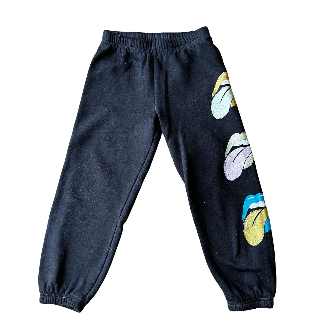 Rowdy Sprout black Rolling Stones sweatpants, 8 years