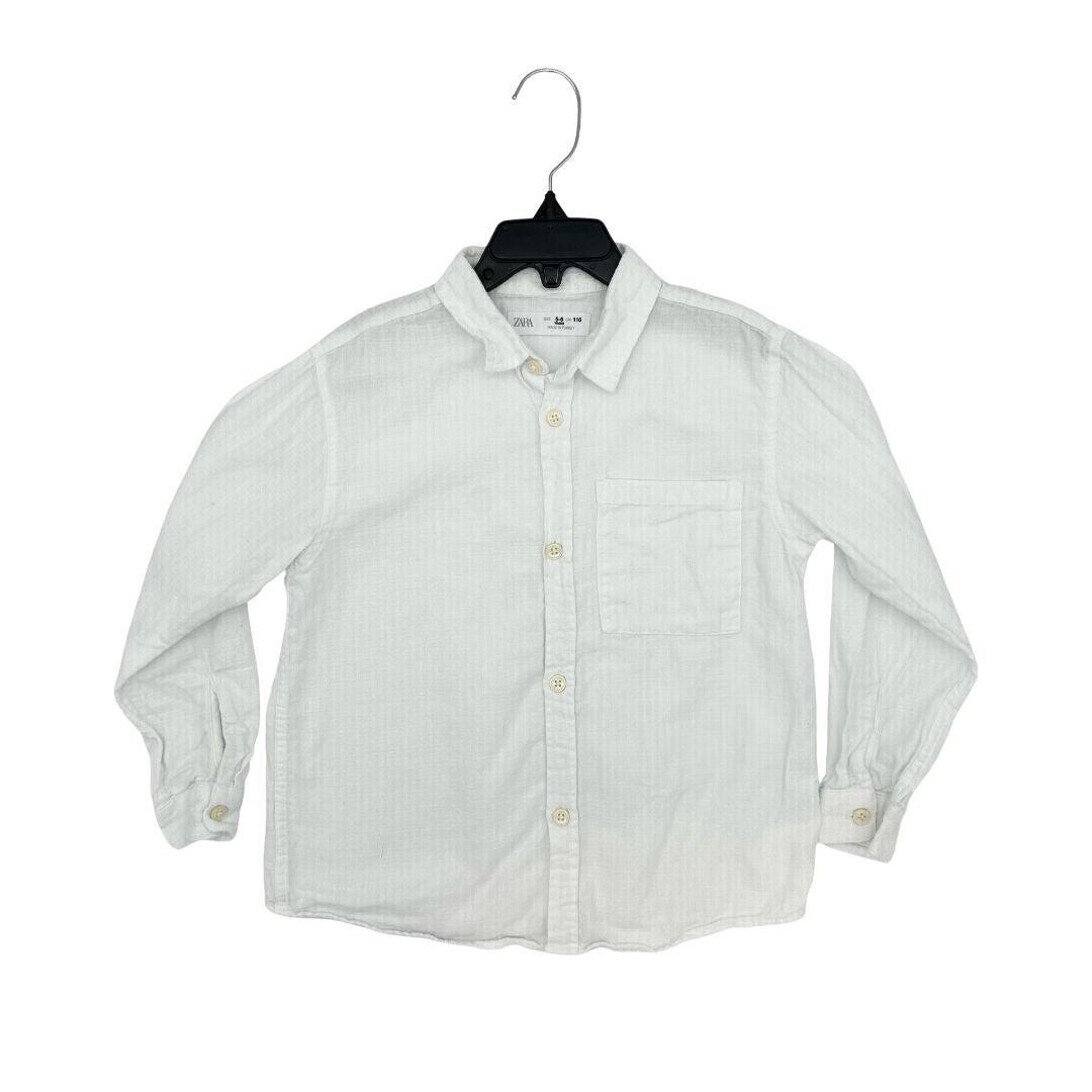 Zara lightweight white collared shirt, 5-6 years
