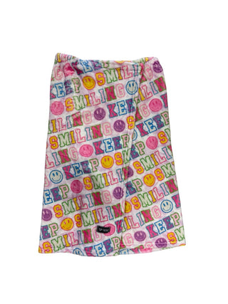 Top Trendz Smile shower towel wrap with Velcro, 8-10 years