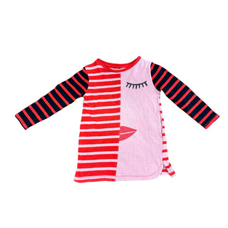 Stella McCartney Pink, Navy, Red Tunic with Eye Design and Pockets, 3 years