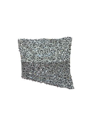 Hello Molly silver sequin asymmetrical tube top, US 0