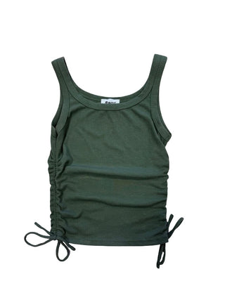 Princess Polly grey tank with side ties, US 0