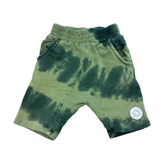 Tiny Whales Green tie dye shorts, 4 years