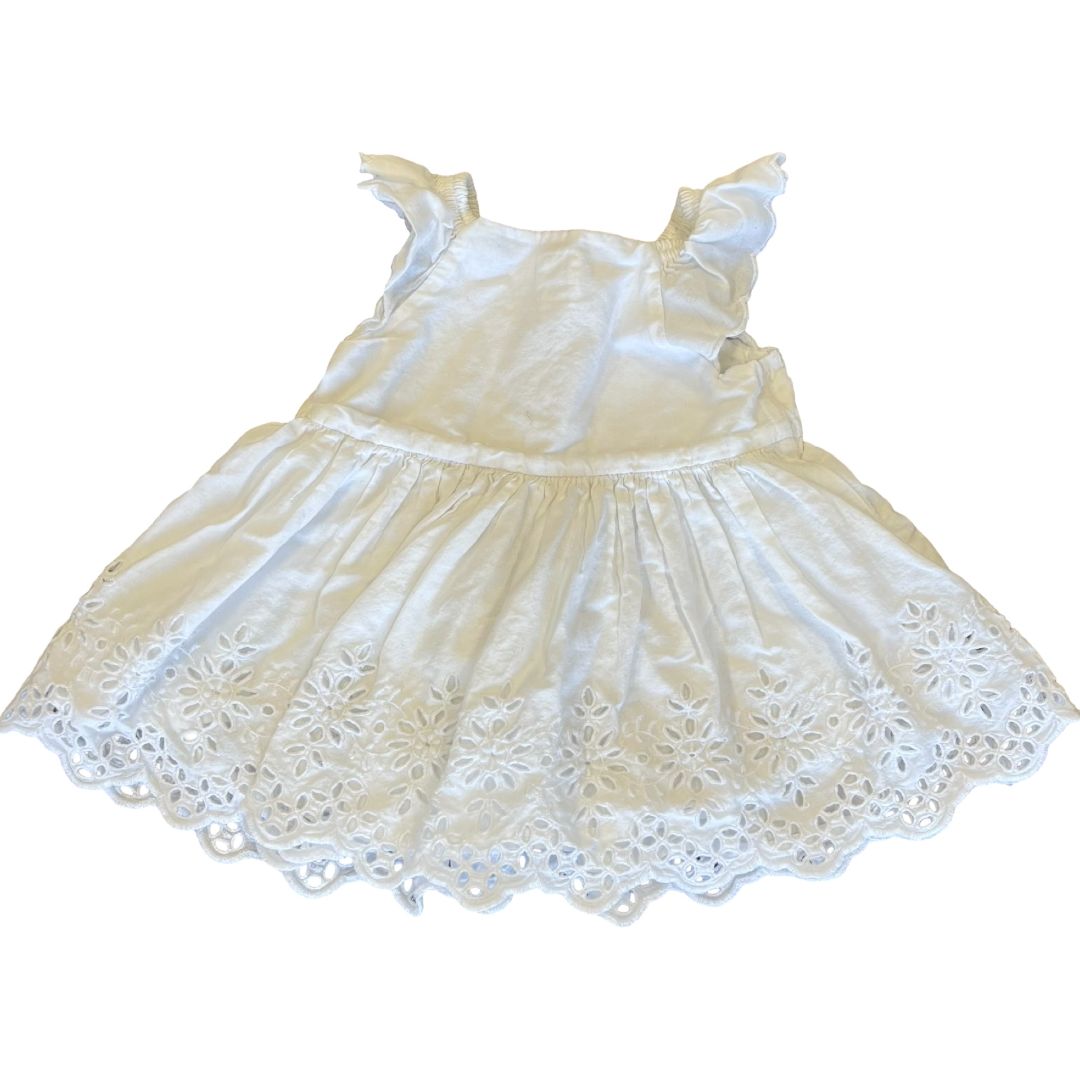 Gap white eyelet dress, 3-6 months