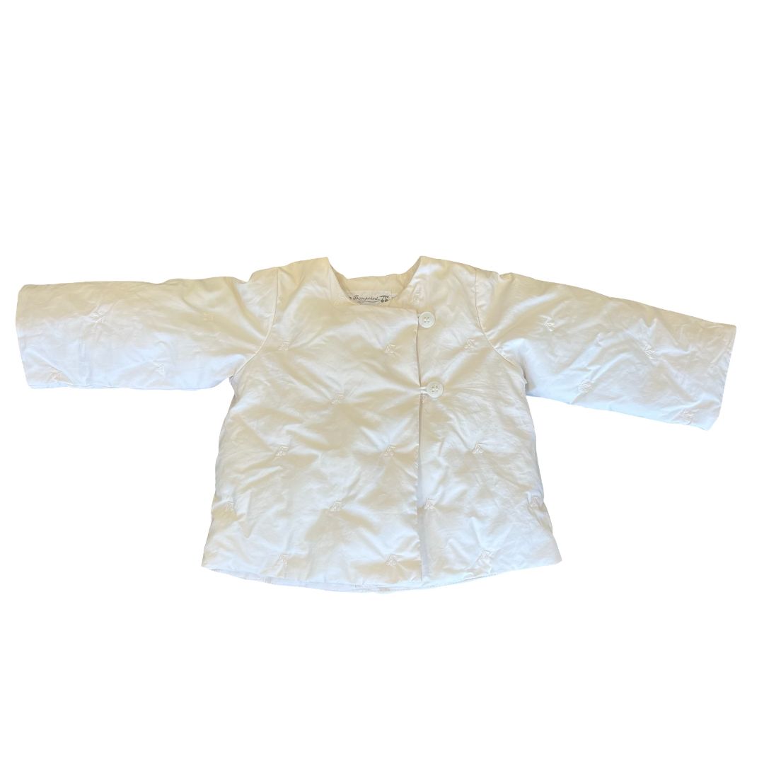 Bonpoint cream w/embroidered cherries jacket, 6 months