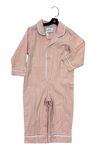 Kip Pink Pinstripe Button Up Sleeper Pajamas, 18 months