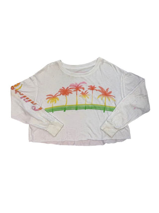 Rowdy Sprout white long sleeve w/palm trees, 10 years