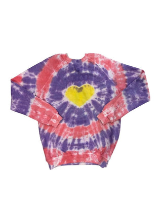 Californian Vintage tie dye crewneck w/heart, 10 years