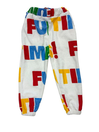 Hugo Tiki White Terrycloth Multi Colour Letter Pants, 12-18 months