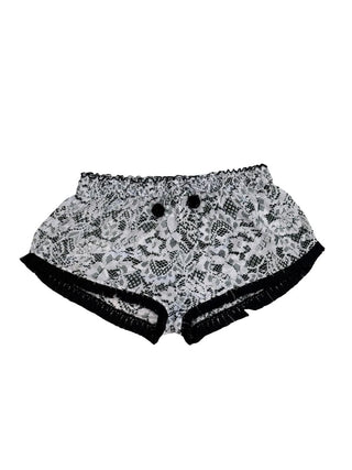 Poupette St Barth white&black patterned shorts, OS