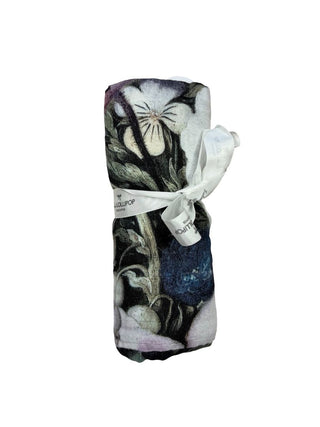 Loulou Lollipop Dark Floral Print Deluxe Muslin Swaddle - New , O/S