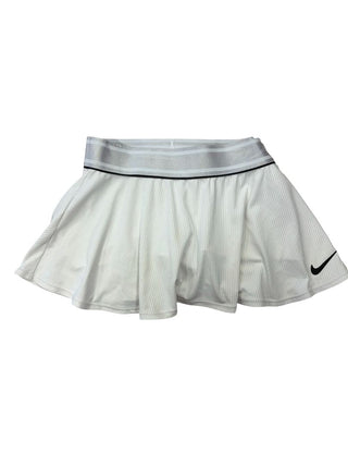 Nike Pleated White Tennis Skort with Silver Waistband, Womens Small