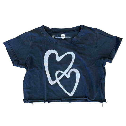 Prince Peter black crop heart tshirt, large
