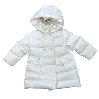 Armani White Long Button Down Coat/Jacket with Armani Logo, 18 months
