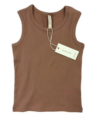 Quincy Mae Brown Ribbed Tank Top - New With Tags, 2-3 years