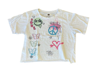 Chaser white graffiti crop tshirt, 10 years