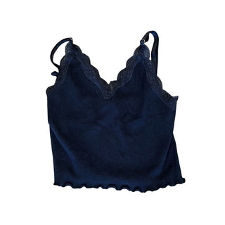 Streetwear Society black lace trim tank top, small
