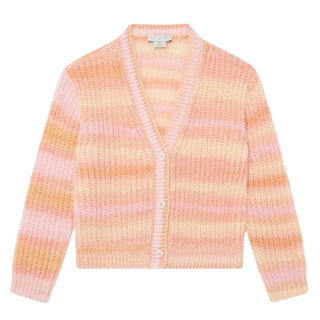 Stella McCartney Orange and Pink Striped Knit Cardigan, 8 years