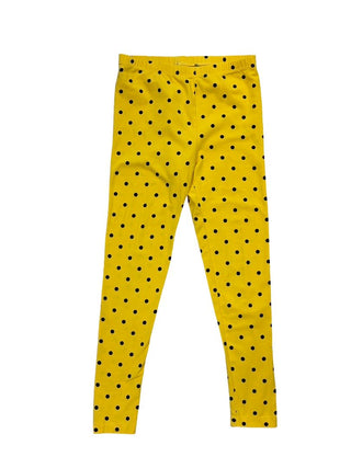 Mini Rodini Yellow Leggings with Black Polka Dots, 5-7 years