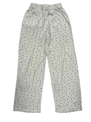 Katie J Pointelle White Pajama Pants with Ditsy Floral Pattern, medium