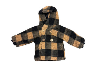 1+in the family Brown and Black Buffalo Plaid Fleece Jacket, 18 months