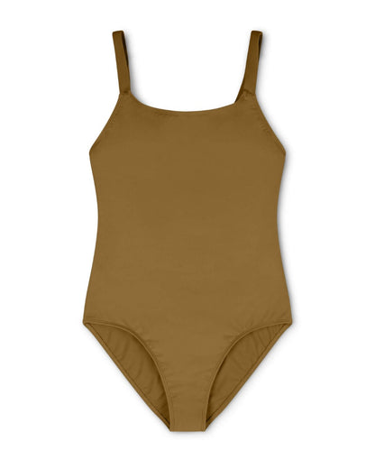 Matona Brown one piece recycled fibre swim suit, 7-8 years