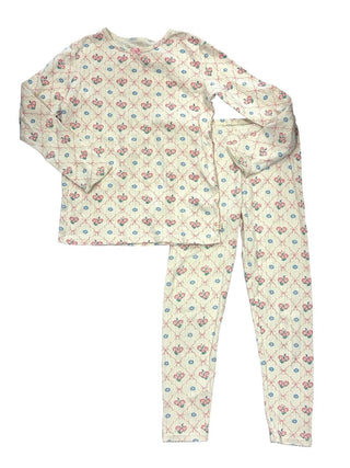 Konges Slojd Pointelle Set with Ribbon and Floral Pattern, 5-6 years