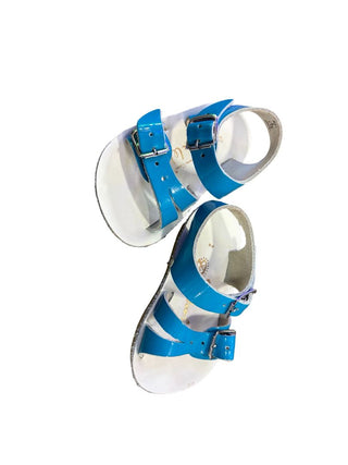 Sea Wees Blue and White Strappy Sandals, 2 Little Kid