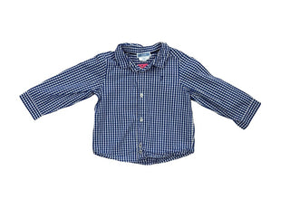 Jacadi Blue Gingham Check Button Down Shirt, 12 months