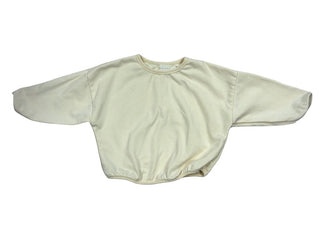 Mikki Rae Cream Bubble Hem Balloon Sleeve Sweatshirt, 1 year