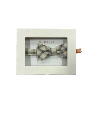 Noralee Plaid Beige and Navy Bowtie - New In Box, O/S