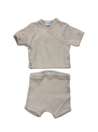 Violeta Federico Dusty Pink Kimono Top and Shorts Ribbed Set , 6 months