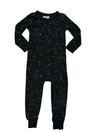 Arborist Black Rib Knit Constellation Sleeper, 2-3 years