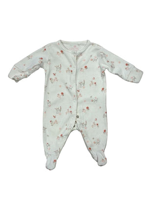 Next Baby White Sleeper with Bunny and Nature Patterns, 0-3 months