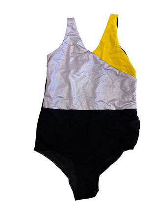 Nununu Yellow, Black, Shiny Purple Bathing Suit, 12-14 years