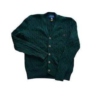 Ralph Lauren Green Cable Knit Cardigan, 10-12 years