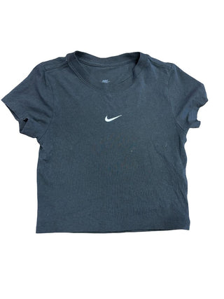Nike Black Cropped Tee with Embroidered Graphics, small