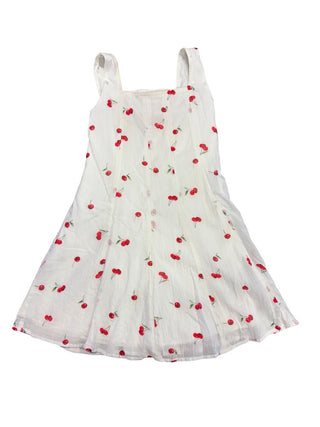Abercrombie Kids White Cherry Pattern Dress, 7-8 years