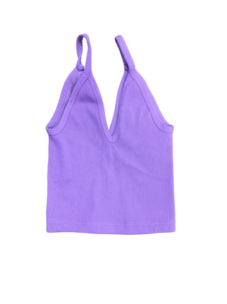 FP Movement Purple Rib Knit Cropped Tank, XS/S